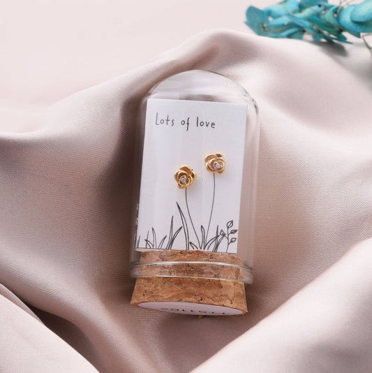LOTS OF LOVE gold rose earrings