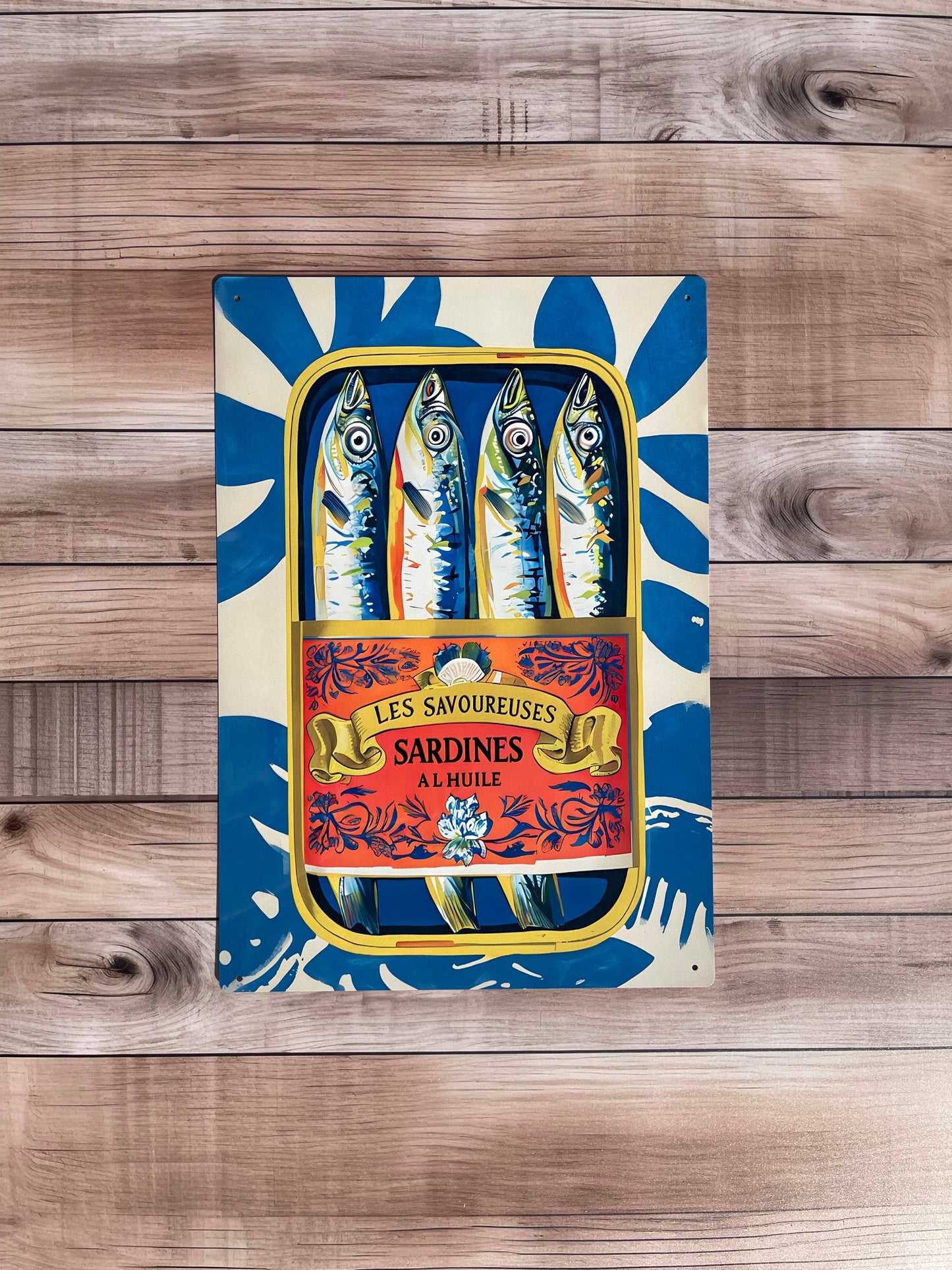 Sardine Can Illustration Kitchen Metal Sign Plaque