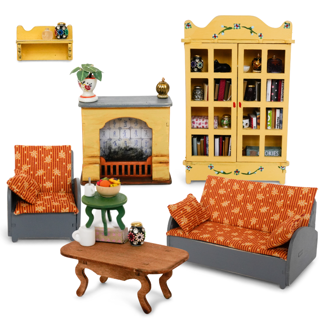 Kids DIY Dollhouse Furniture Kit - Living room (Scale 1:12)