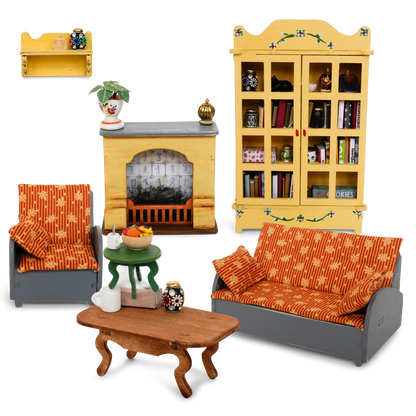 Kids DIY Dollhouse Furniture Kit - Living room (Scale 1:12)