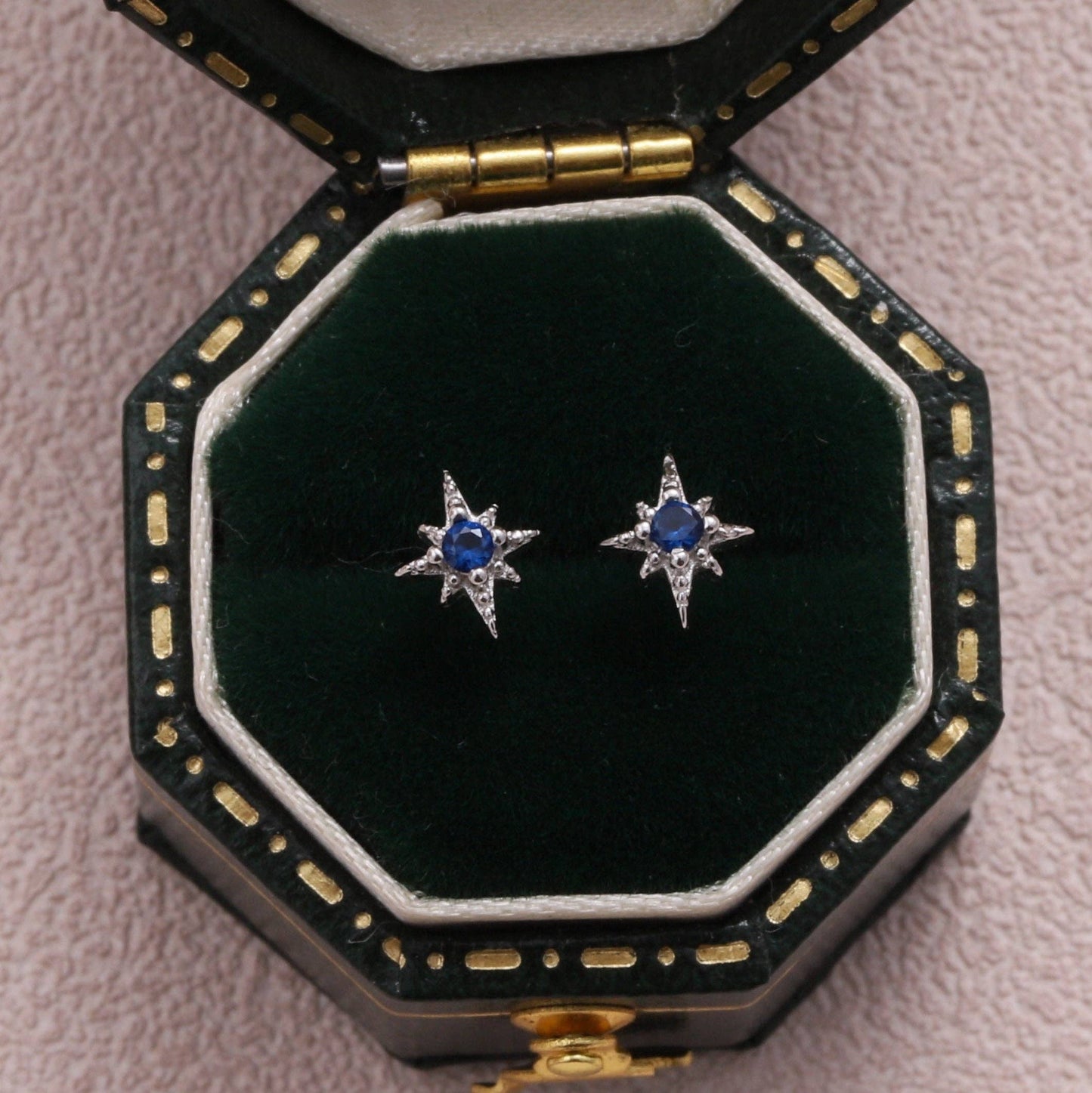 KINFOLK  Angel with North star BLUE crystal earrings