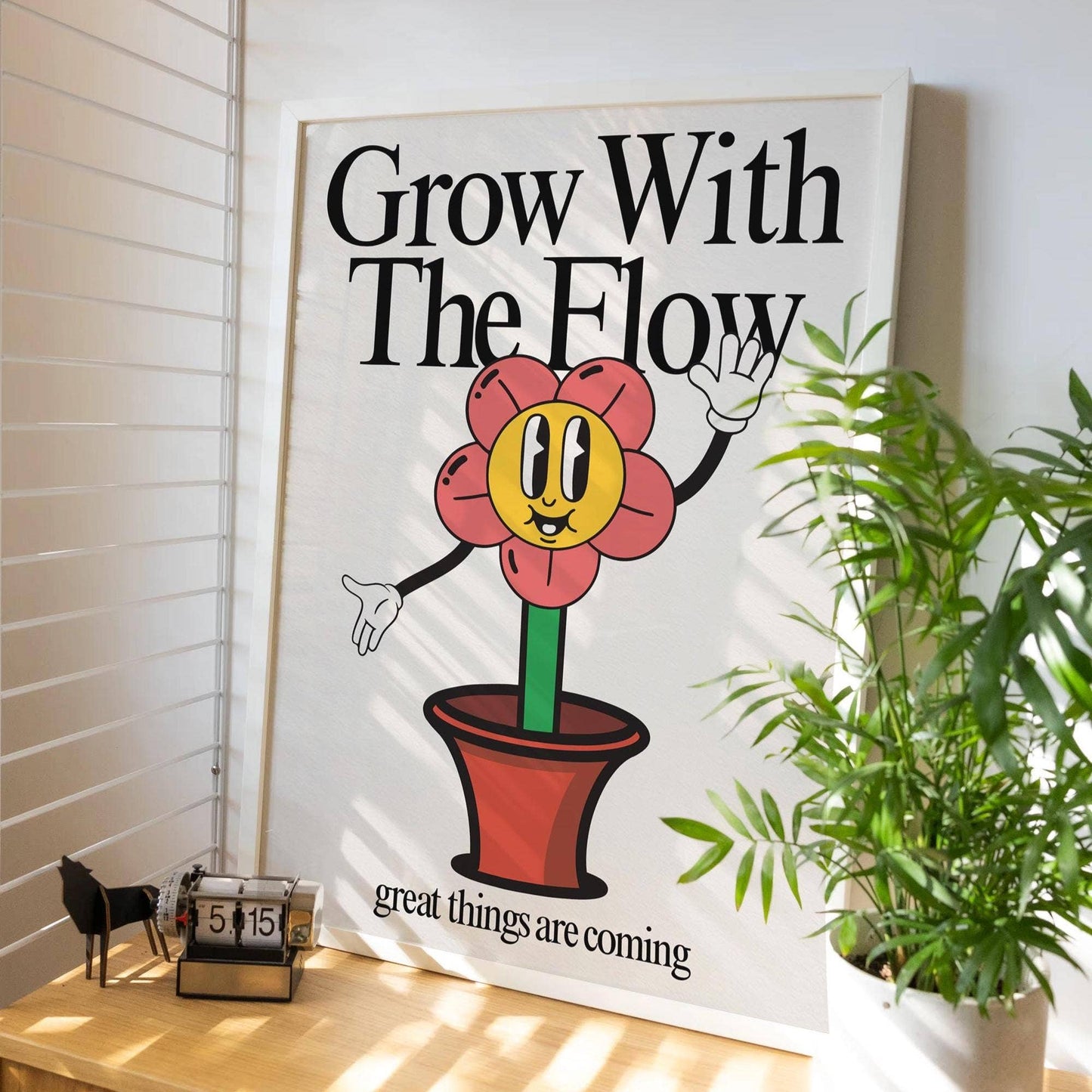 Grow With The Flow Retro Print