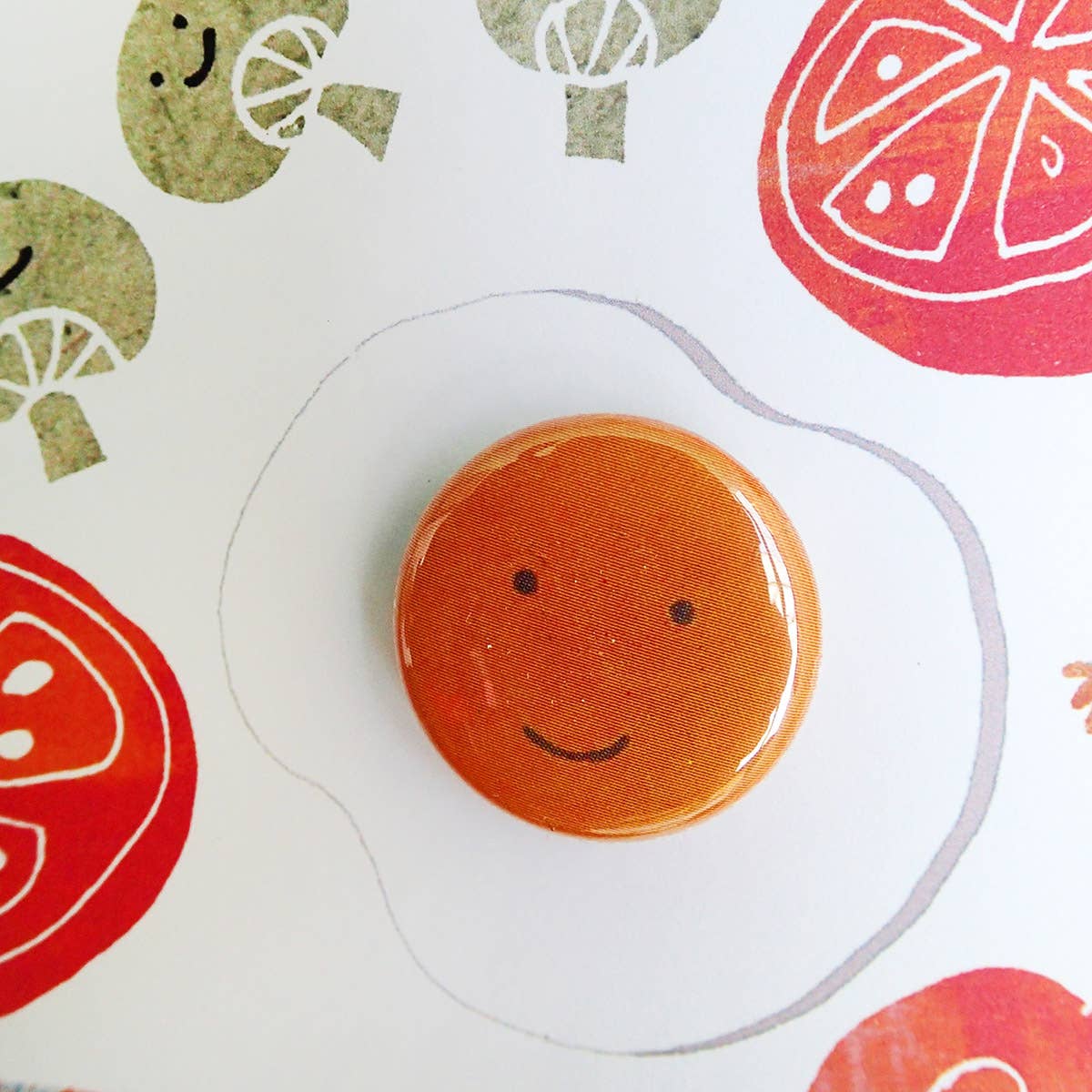 Happy Breakfast - Greeting card with badge