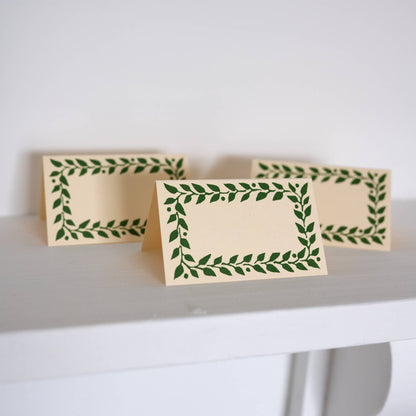 Pack of Twelve Pea Green Place Cards