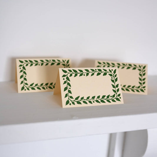 Pack of Twelve Pea Green Place Cards