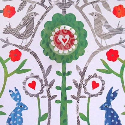 Heart Collage - Greeting card with badge