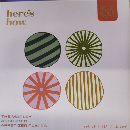 The Marley set of 4 ceramic appetizer plates