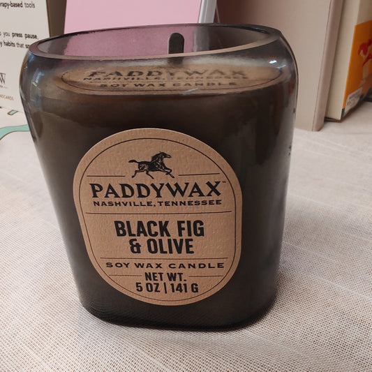 Vista glass candle black fig scent.