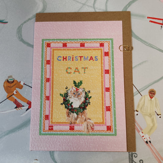 Christmas cat greeting card