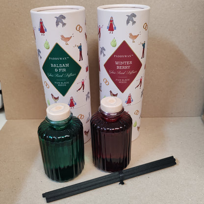 Diffuser Christmas balsalm and fir. Green ribbed Glass votive