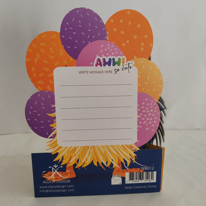 Wobbly eyes Monster greeting card