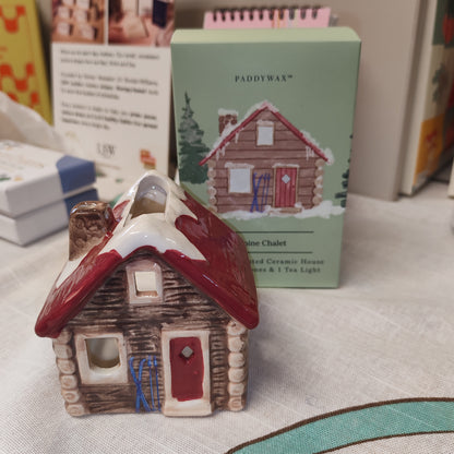 Alpine chalet style incense and tea light holder ceramic