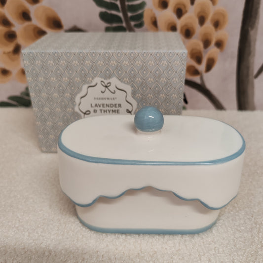 Cherie 5.5oz/155g Ceramic Dish Candle - Blue - Lavender & Tyme