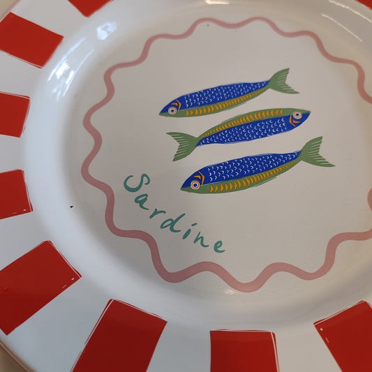 Bon Appetit enamel sardines plate large