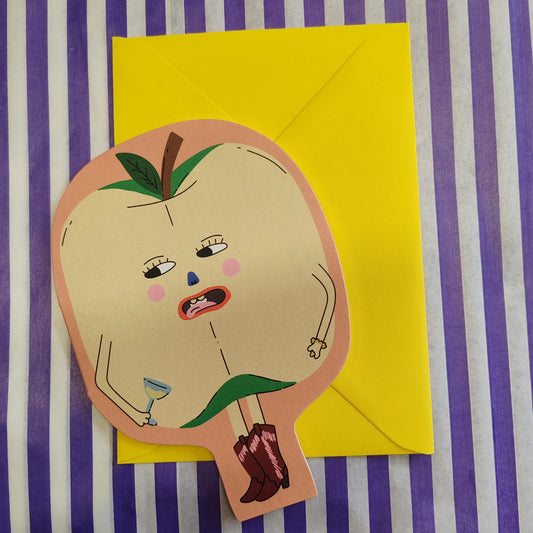 Hey apple cut out greeting card