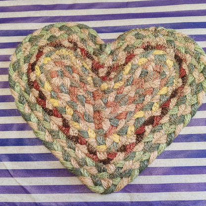 Pampas jute Heart Coaster