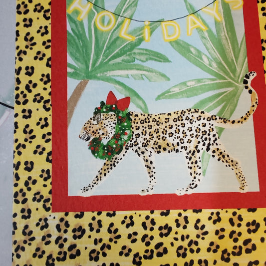 Happy holidays leopard greeting card