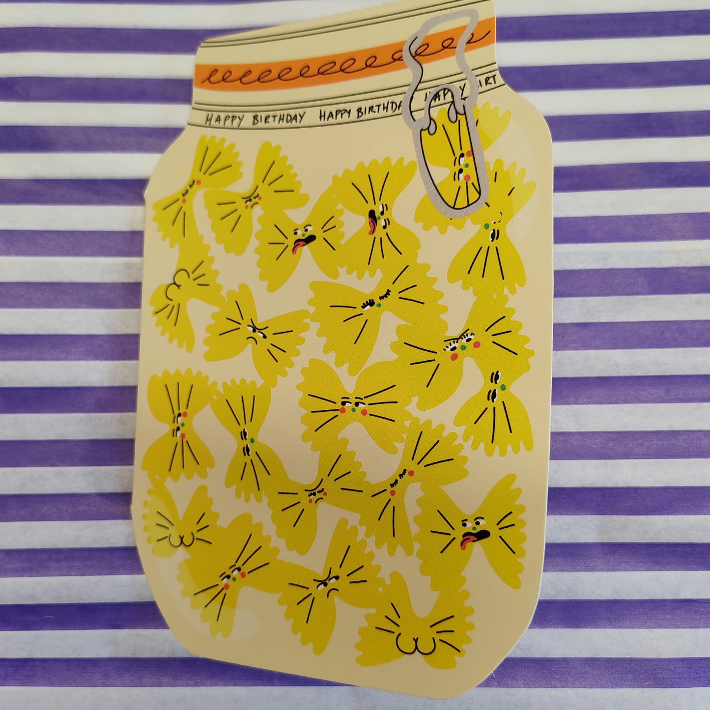 Happy birthday pasta in a jar greeting card