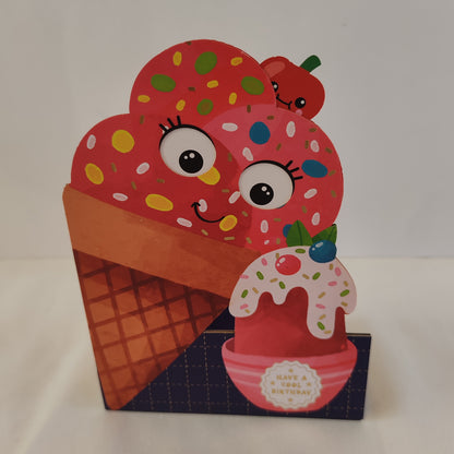 Jiggly eyes ice-cream card