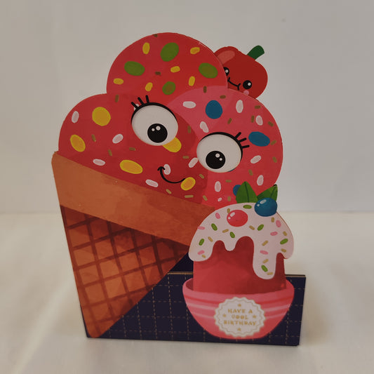 Jiggly eyes ice-cream card