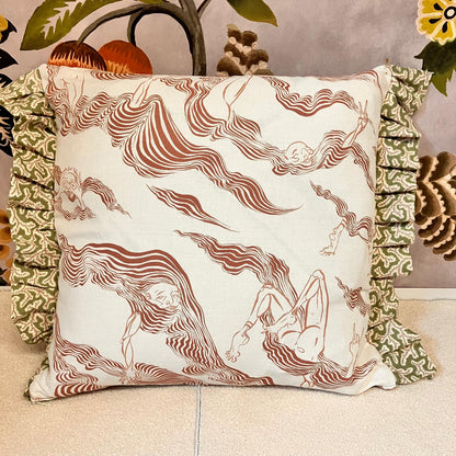 Skinny Dipping British illustration plump cushions