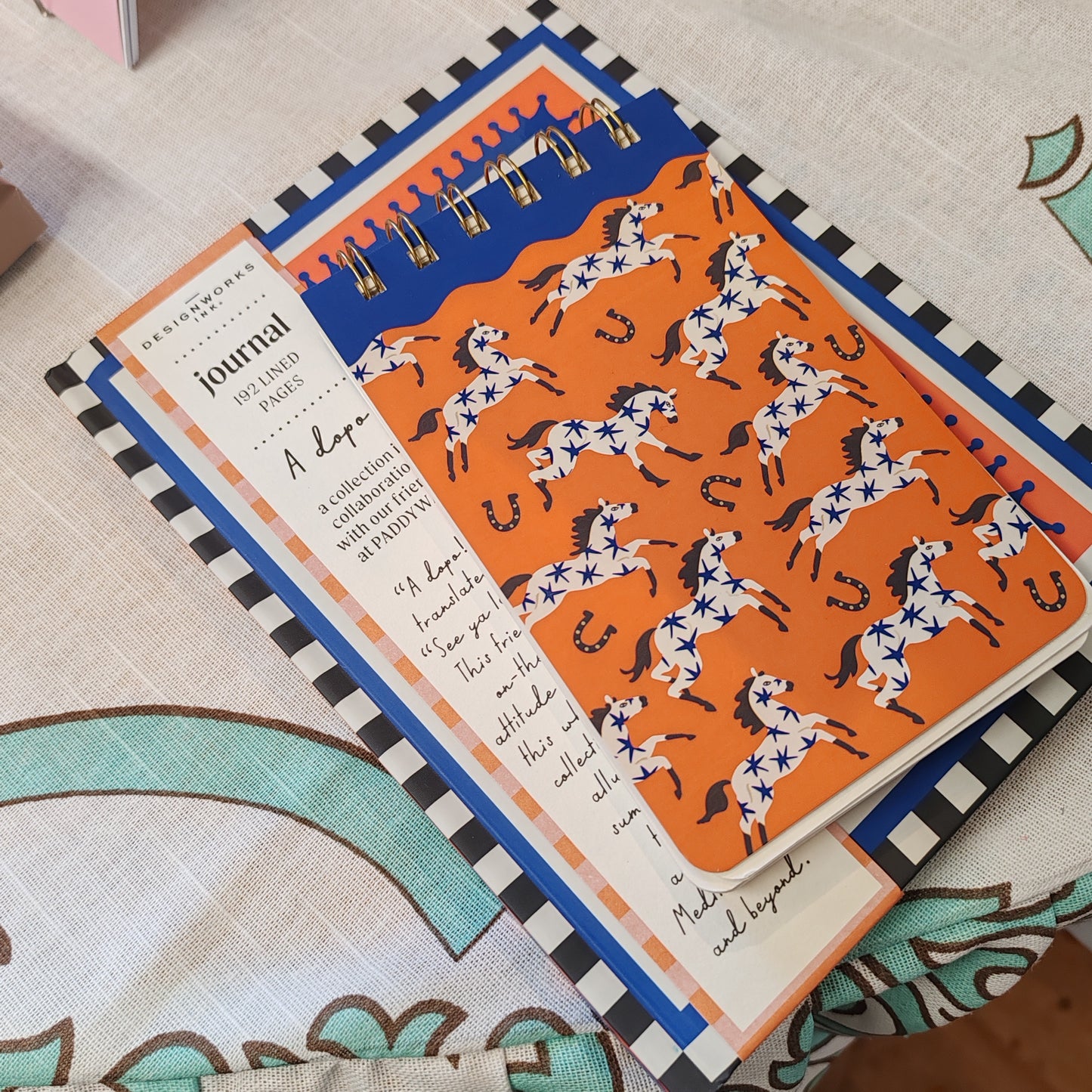 A dopo Twin wire pocket notebook. Horse design