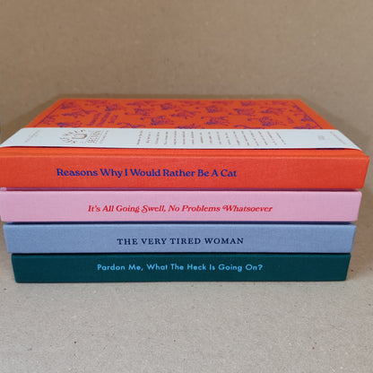 Hardback journal in style of self help notebook. The very tired woman