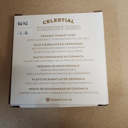 Celestial Trinket dish decorated with Terracotta sun face.