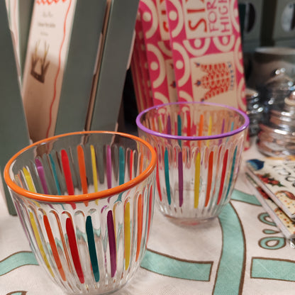 Tumbler glass striped