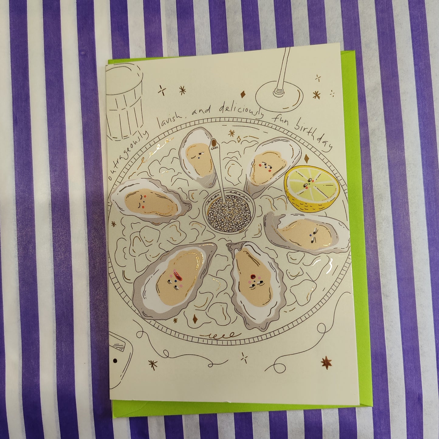 Lavish and delishous greeting card Oyster