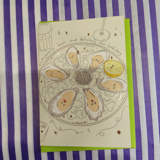 Lavish and delishous greeting card Oyster