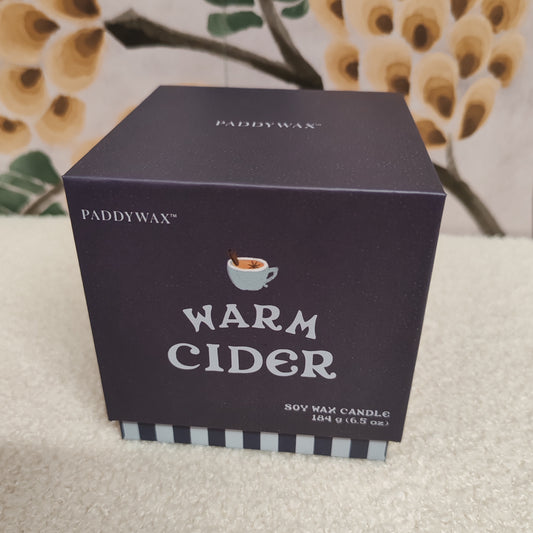 Cabana 6.5oz/184g Blue/Navy Striped Ceramic Candle - Warm Cider