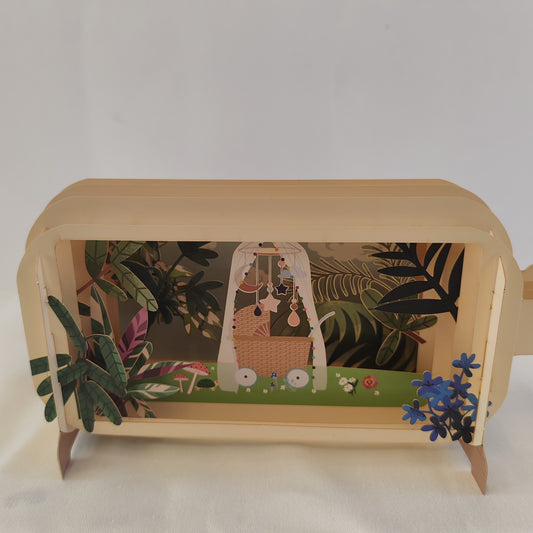 Message in a bottle greeting card. New baby
