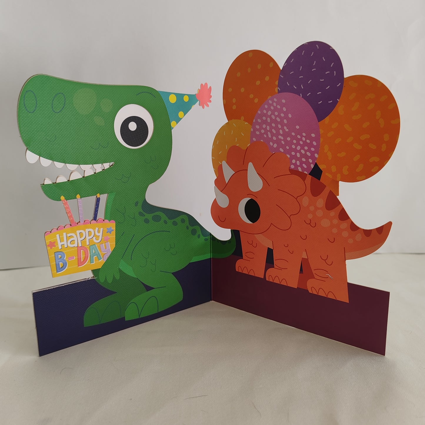 Wobbly eyes dinosaur greeting card