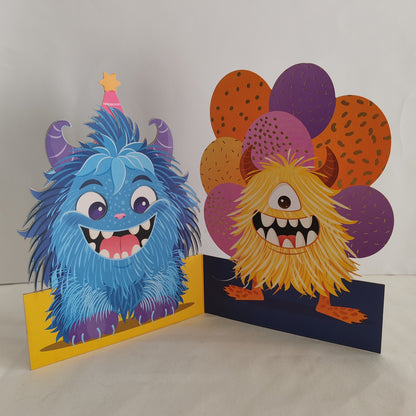 Wobbly eyes Monster greeting card