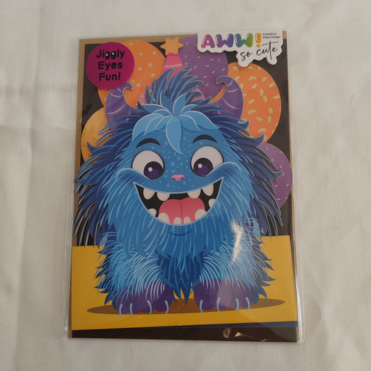 Wobbly eyes Monster greeting card
