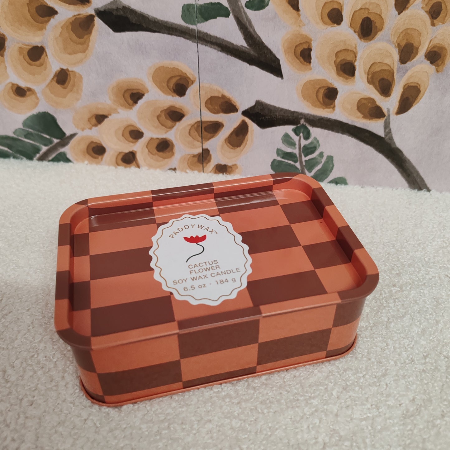 A Dopo 6oz/184g Flower Printed Tin Candle - Cactus Flower