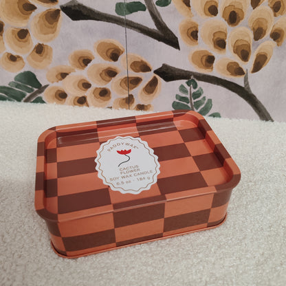A Dopo 6oz/184g Flower Printed Tin Candle - Cactus Flower