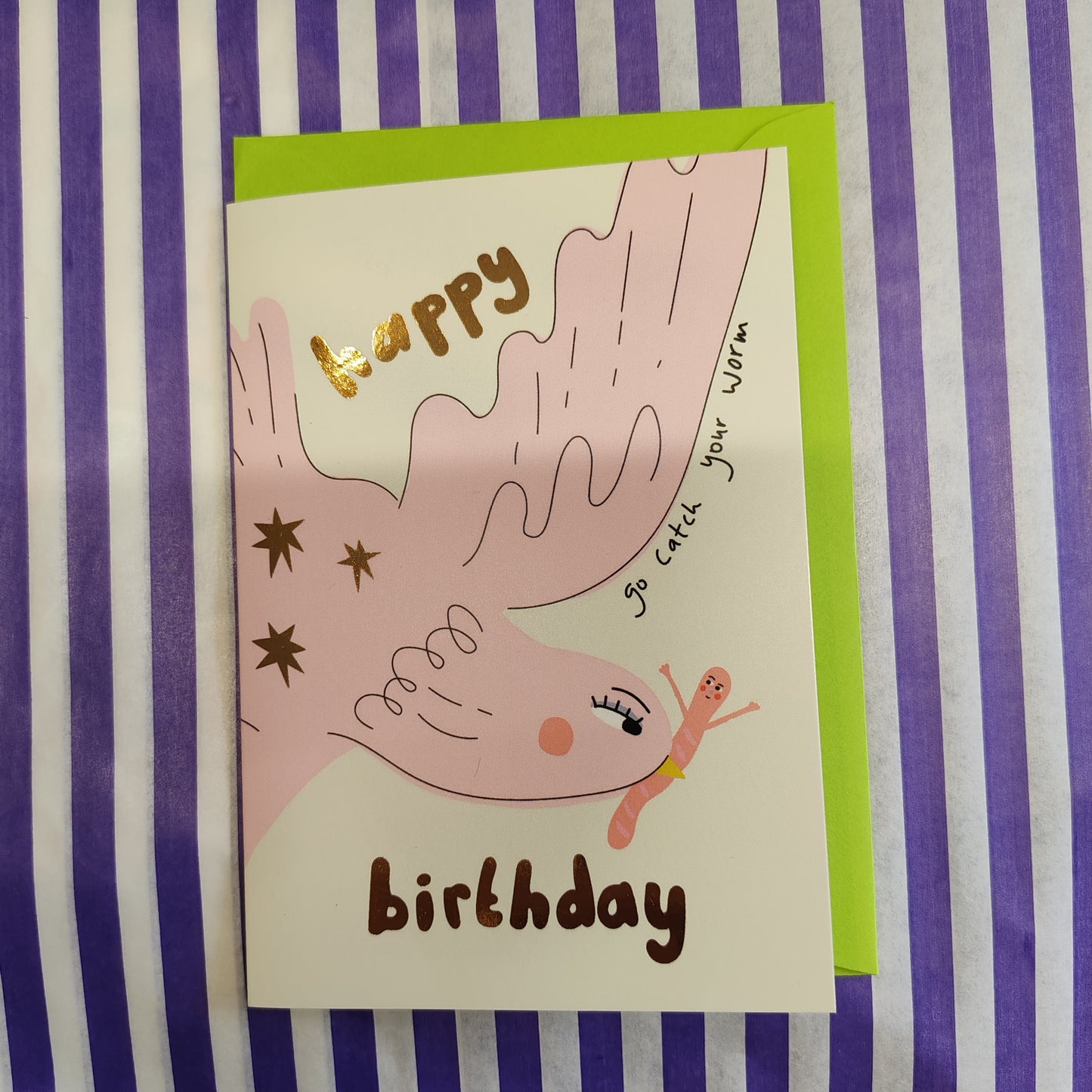 Go catch your worm greeting card