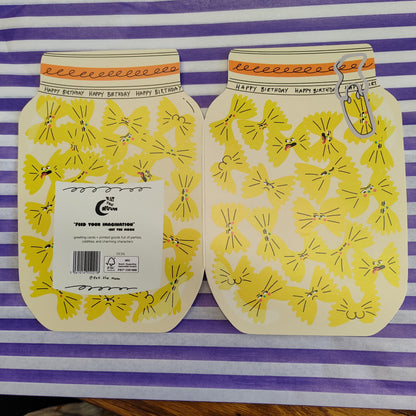 Happy birthday pasta in a jar greeting card