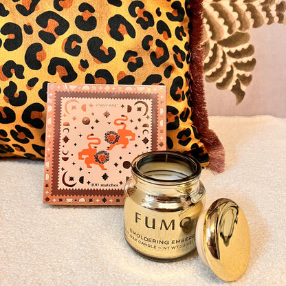 Becca who leopard gold&tan cushion