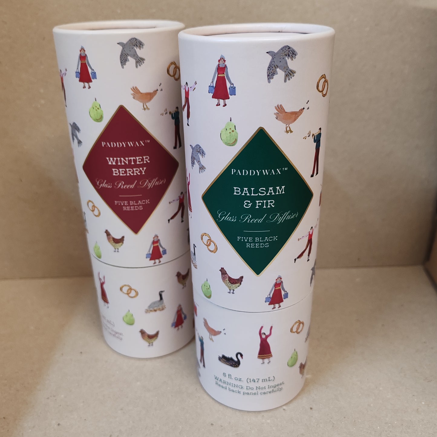 Diffuser Christmas balsalm and fir. Green ribbed Glass votive