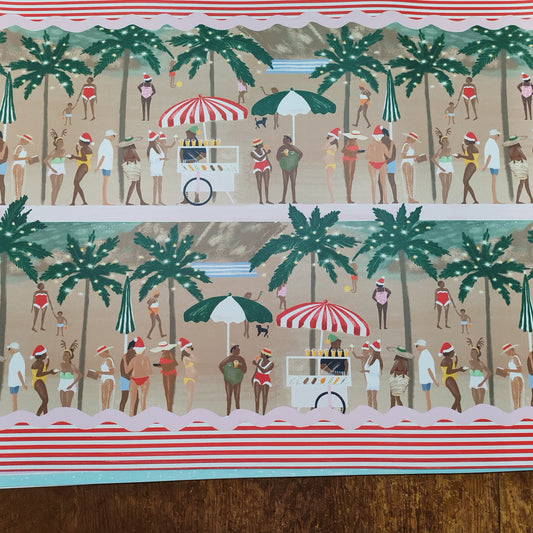 Christmas beach gift wrap