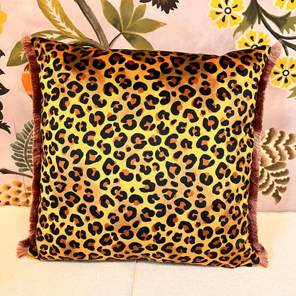 Becca who leopard gold&tan cushion