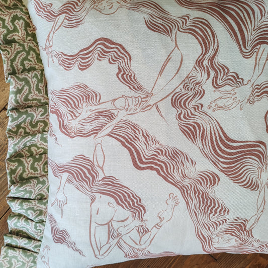 Skinny Dipping British illustration plump cushions