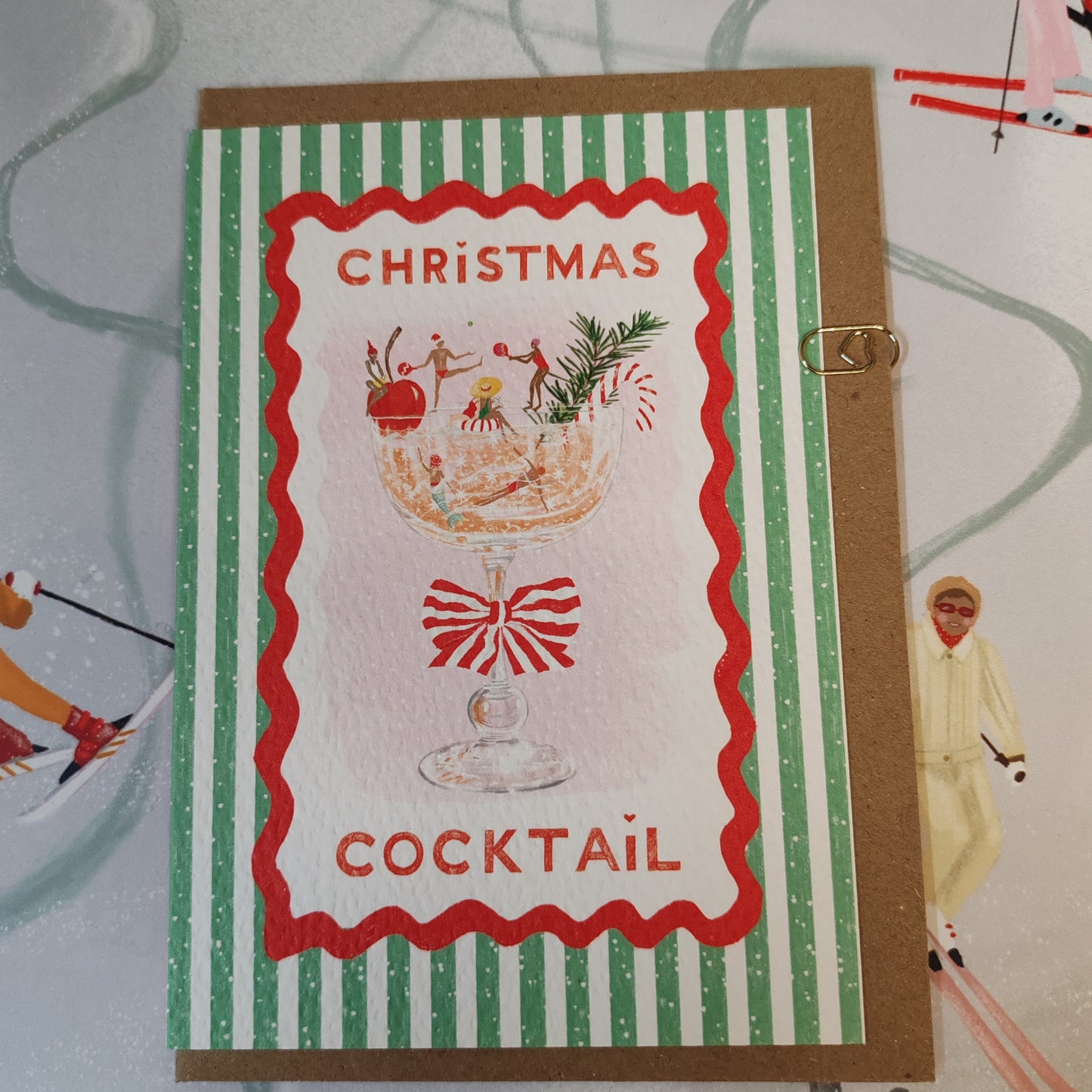 Christmas cocktail greeting card.