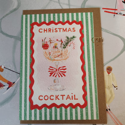 Christmas cocktail greeting card.