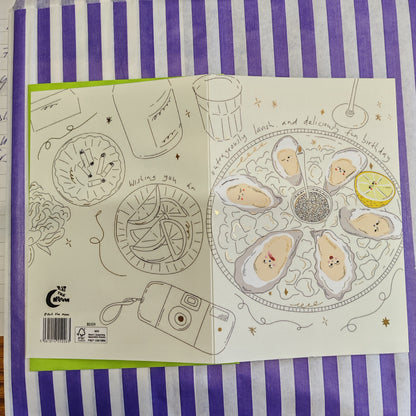 Lavish and delishous greeting card Oyster