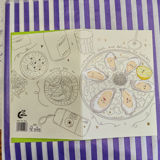 Lavish and delishous greeting card Oyster