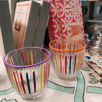 Tumbler glass striped